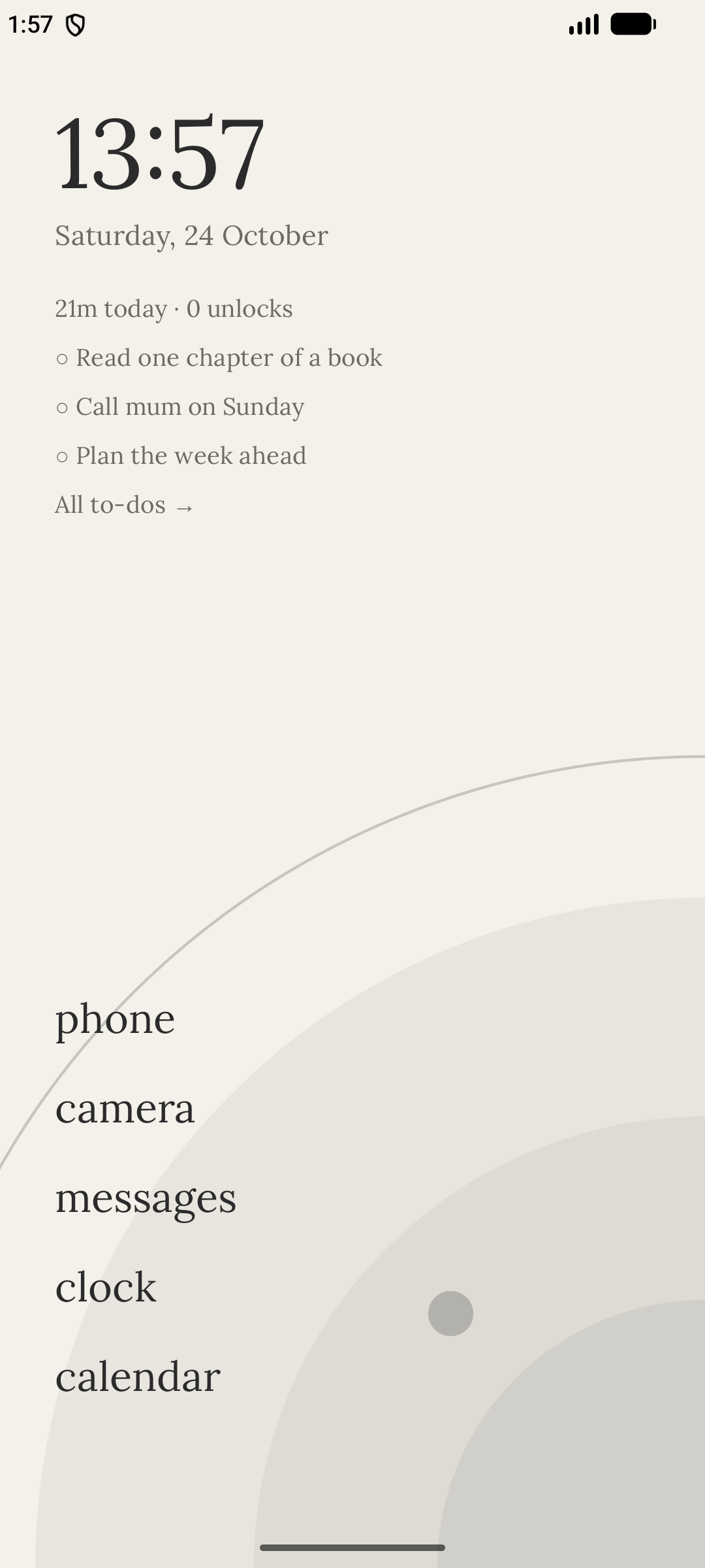 Tarnquil home screen in the Paper theme